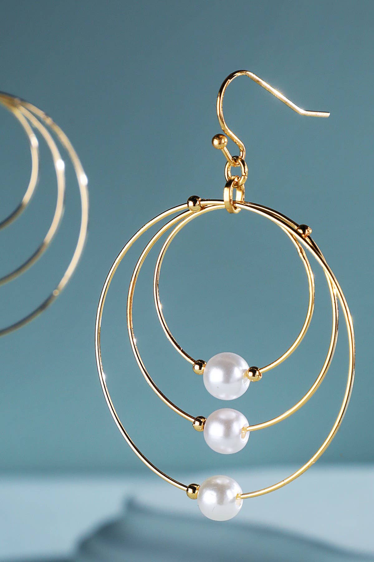 Multi-Hoop Earrings with Pearl Accents