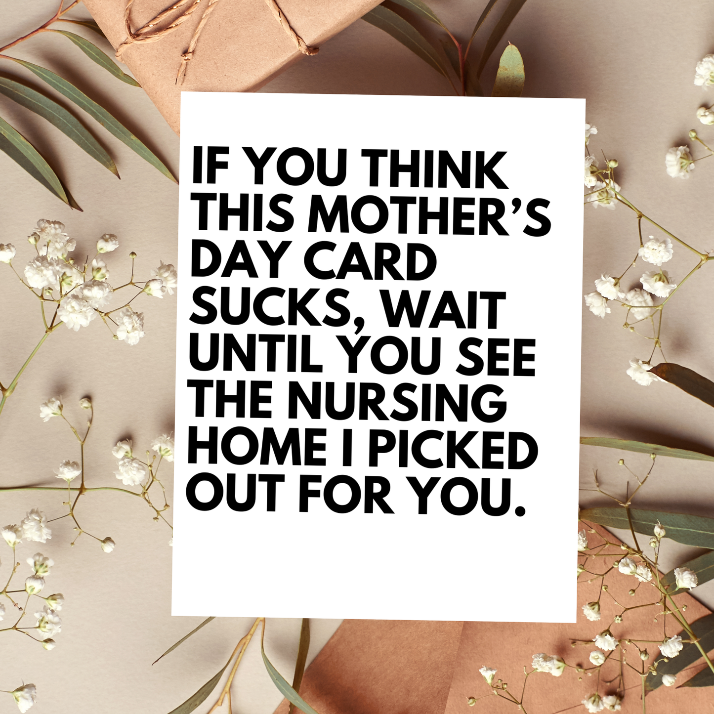 Sassy Mother's Day Card, Snarky Funny Gift for Mom