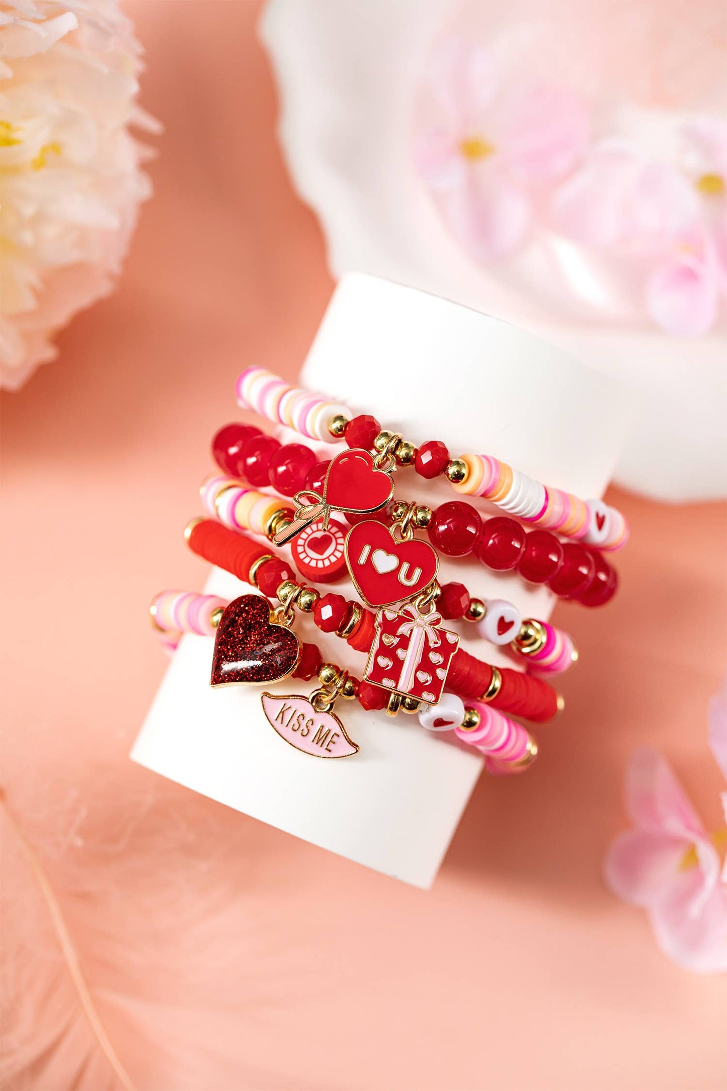 Multi 5pcs I Love U Valentines Day Sweet Bracelet Set