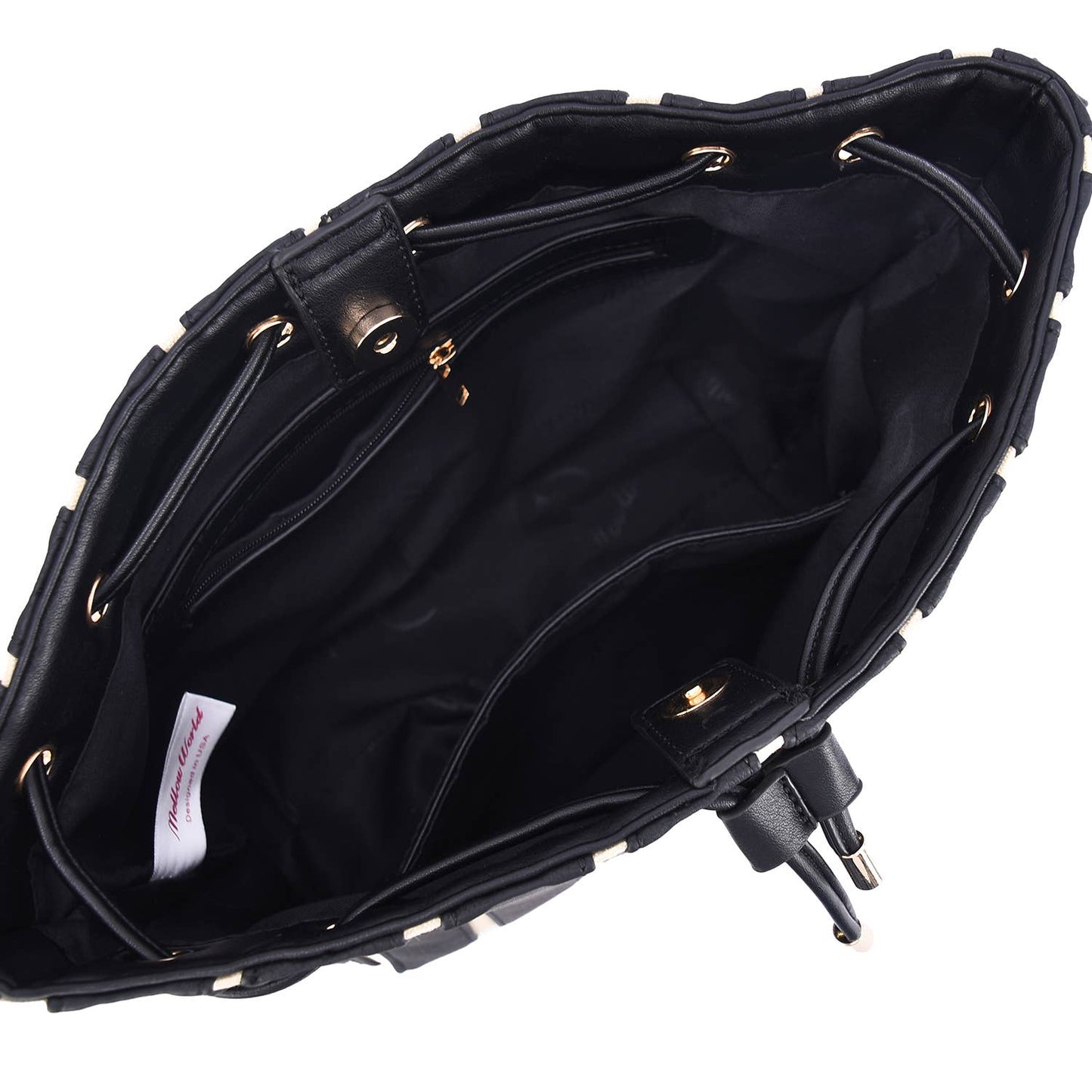 Marla Two-Toned Drawstring Bucket Bag with Pouch
