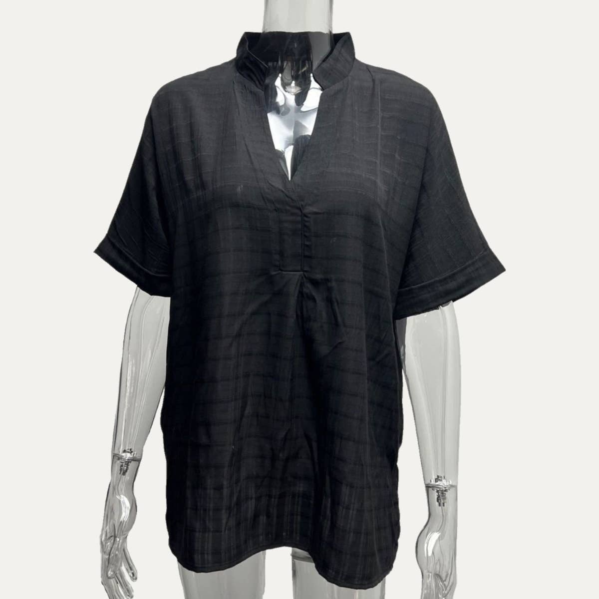 Lazy Days V-Neck Short Sleeve Sheer Oversized Top