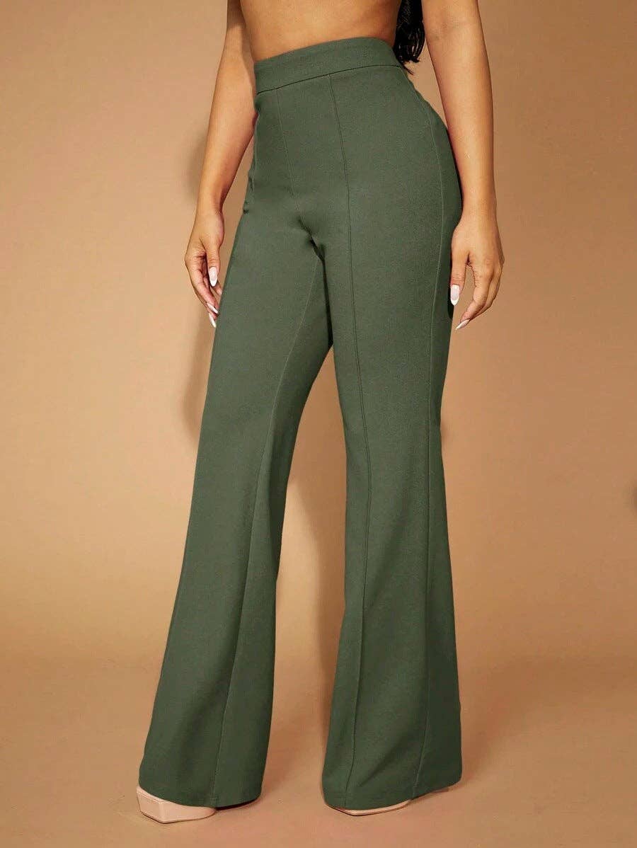 High Waist Straight Leg Pants | Women's Work Trousers