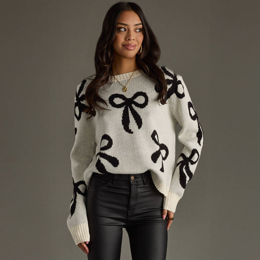 Cream Bow Sweater