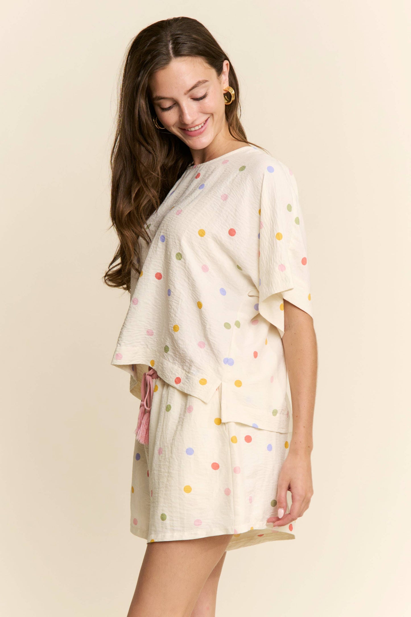 MULTICOLOR POLKADOT 2 PC SET
