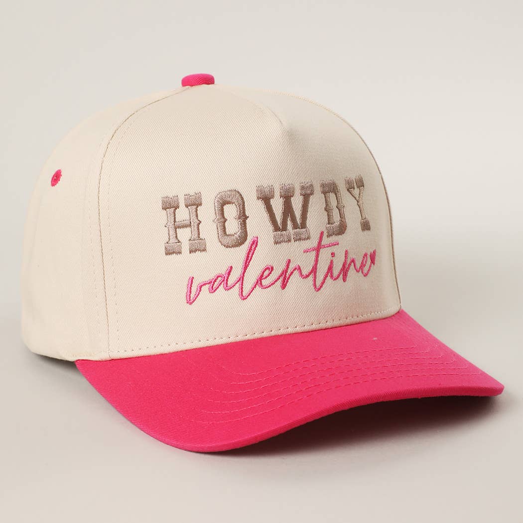 Howdy Valentine Embroidery Two-Tone Trucker Hat