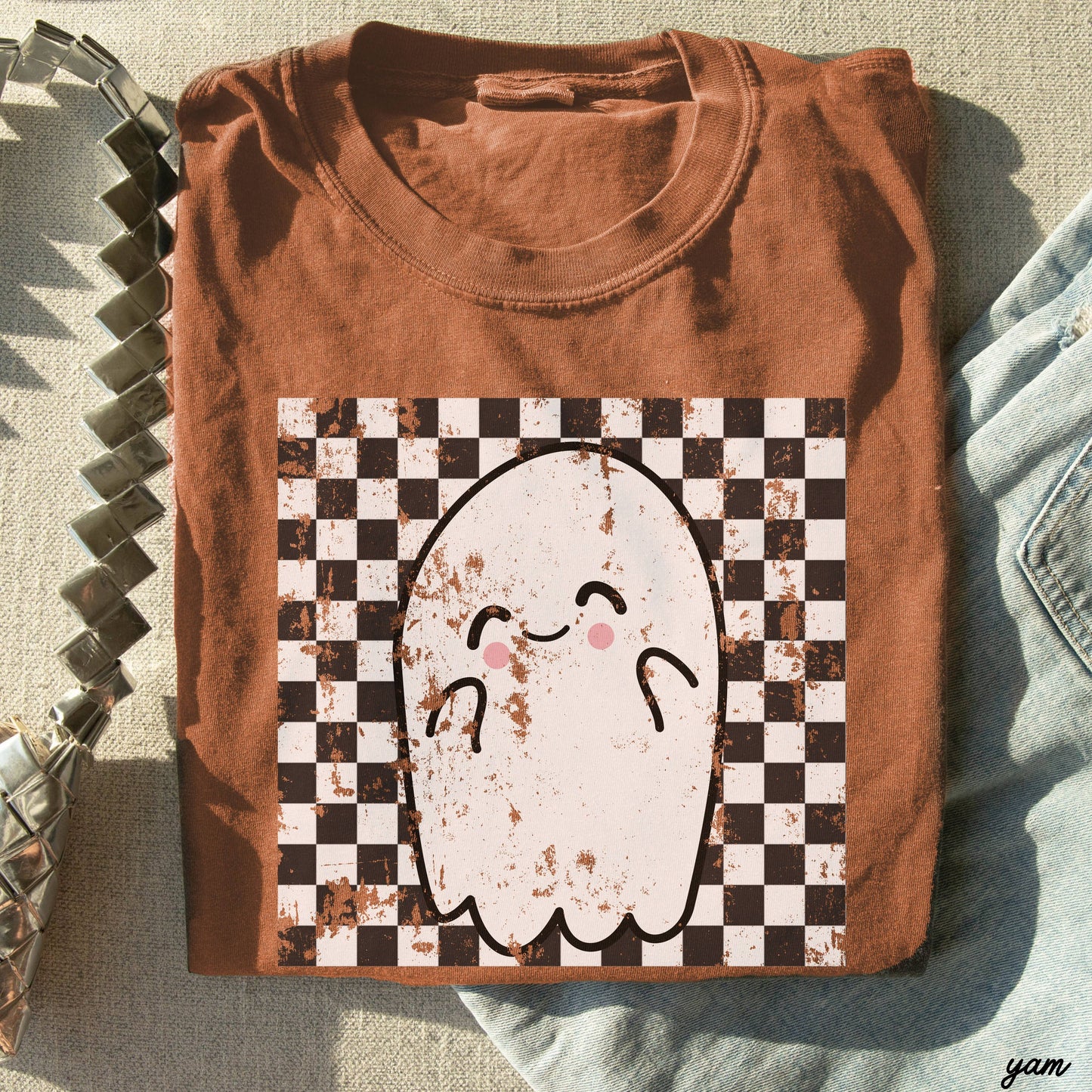 Checkered Ghost Tee *10 Colors (S-3X)