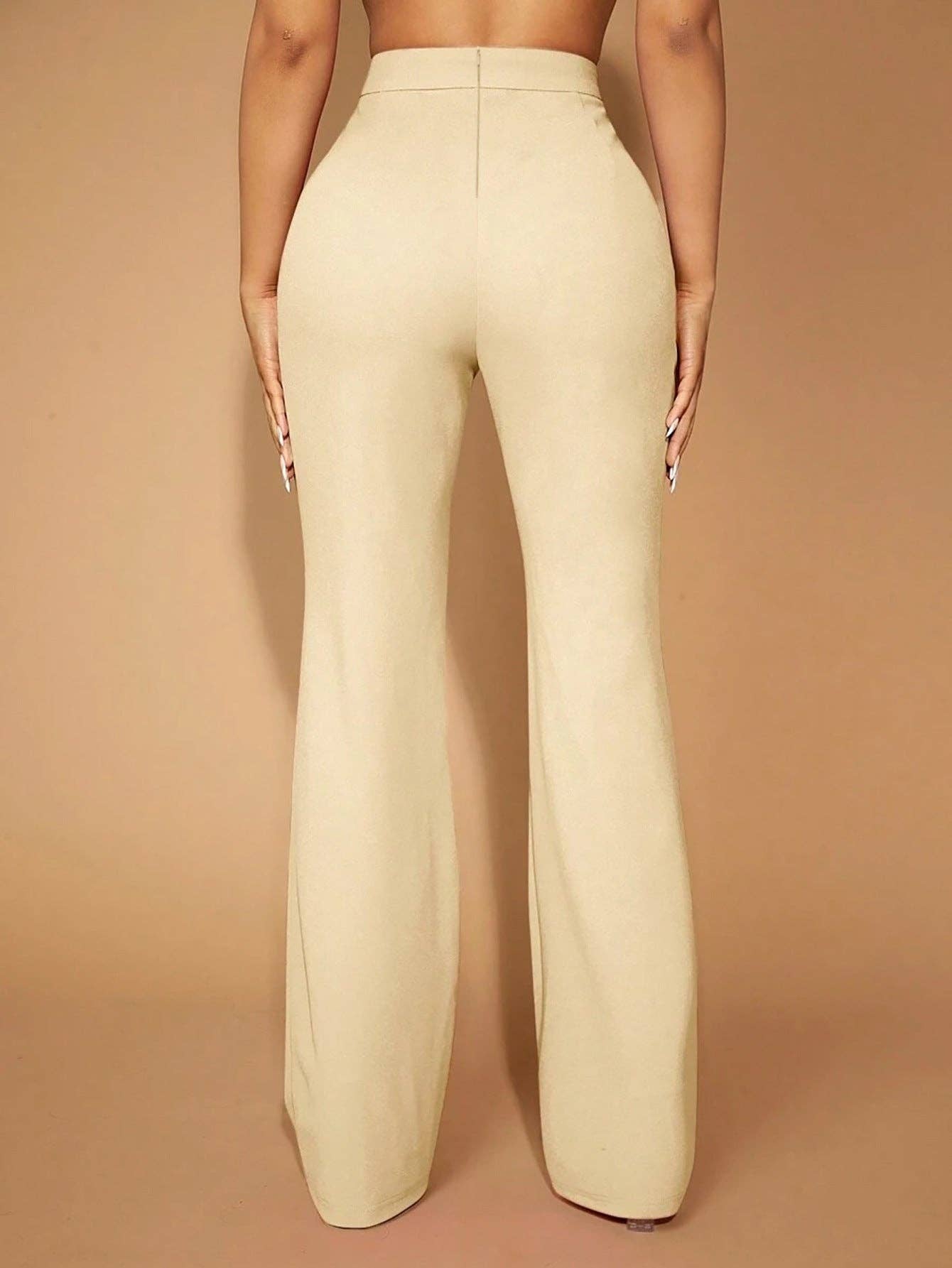 High Waist Straight Leg Pants | Women's Work Trousers