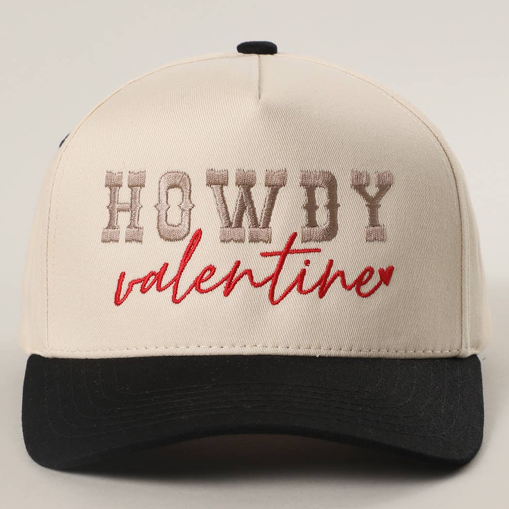 Howdy Valentine Embroidery Two-Tone Trucker Hat