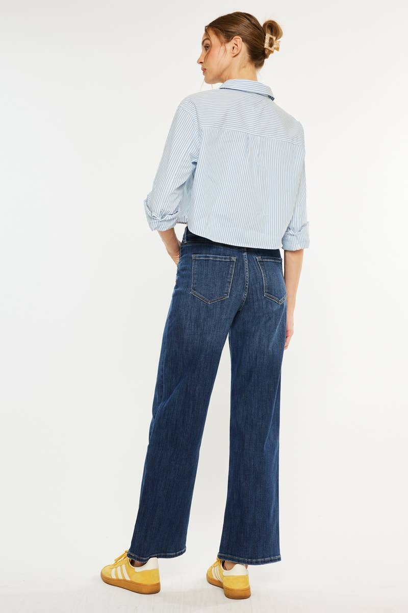 OPEN PACK HIGH RISE WIDE LEG JEANS-KC20030D