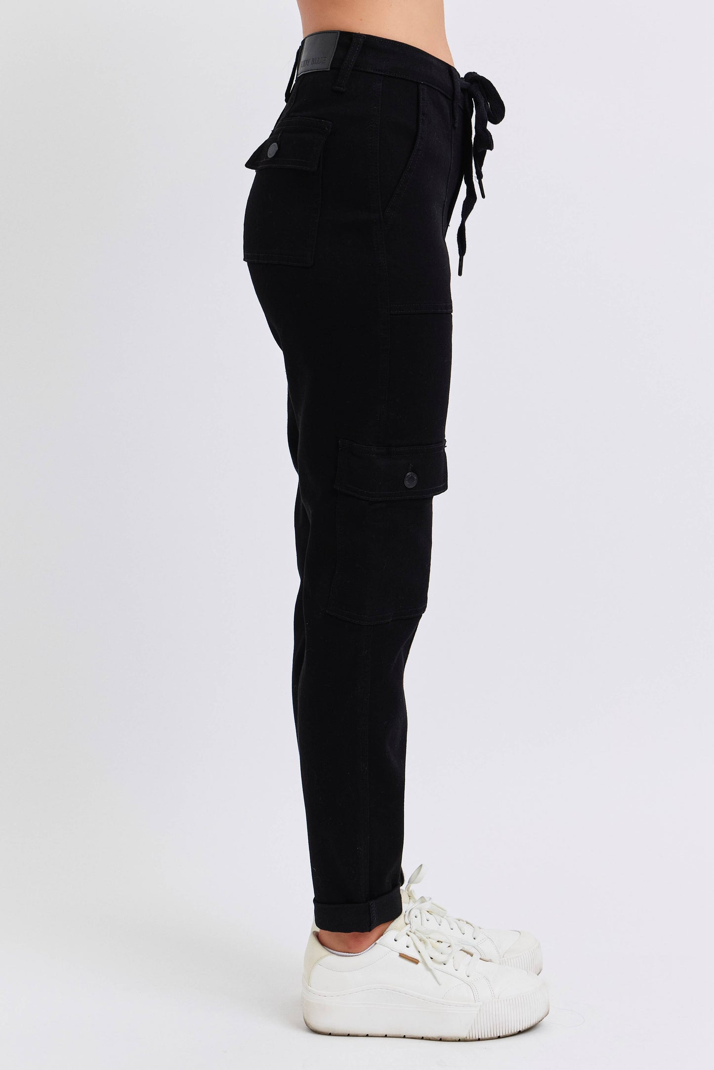 High Waisted Cargo Cuffed Jogger