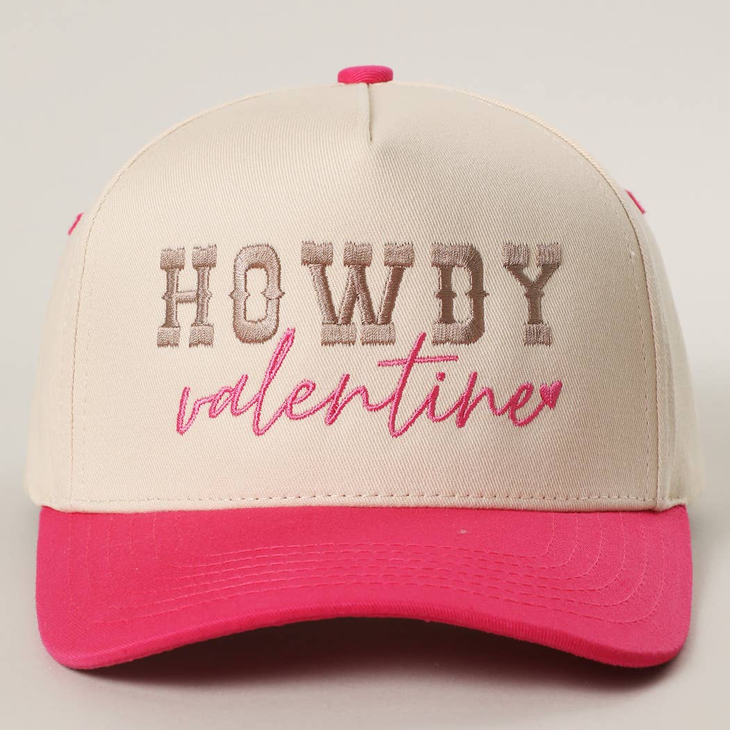 Howdy Valentine Embroidery Two-Tone Trucker Hat