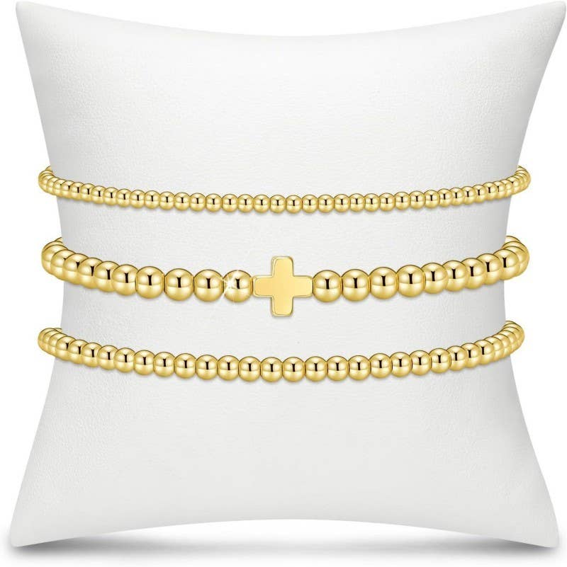 CROSS MULTILAYER BALL CHAIN BRACELET | 40B5165