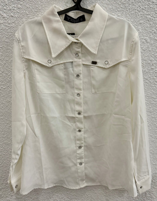 White Pearl Snap Western Shirt