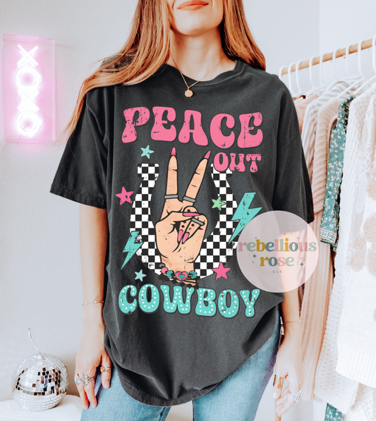 Peace Out Cowboy Graphic T-shirt 