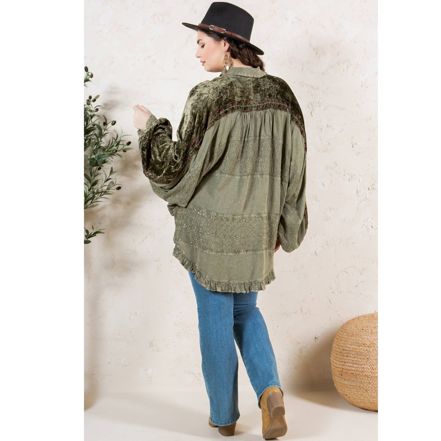 Bohemian Elegance: Stonewashed Rayon Top