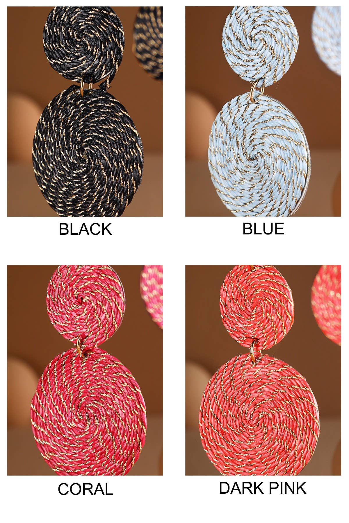 Thread Double Round Drop Earring