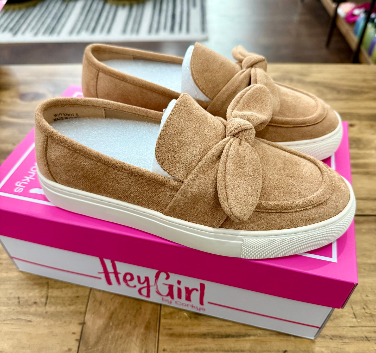 Camel Faux Suede Loafers