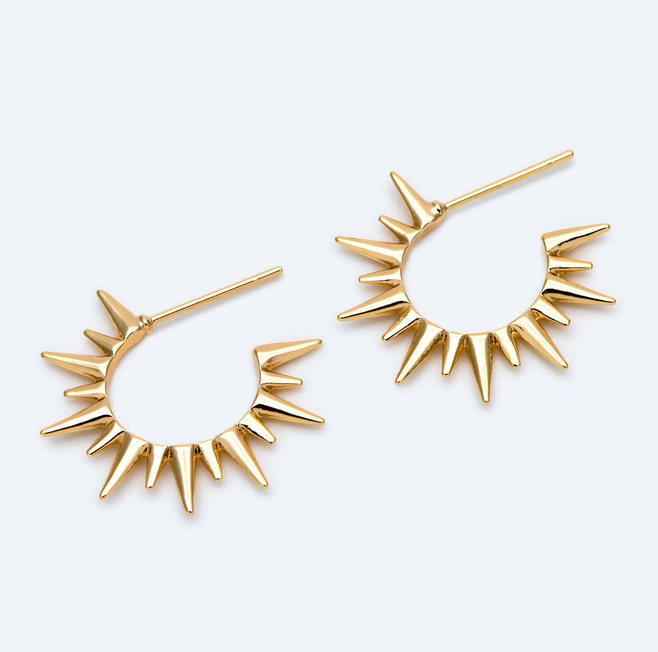Mikel 18k gold stud earrings-non tarnish-hypoallergenic