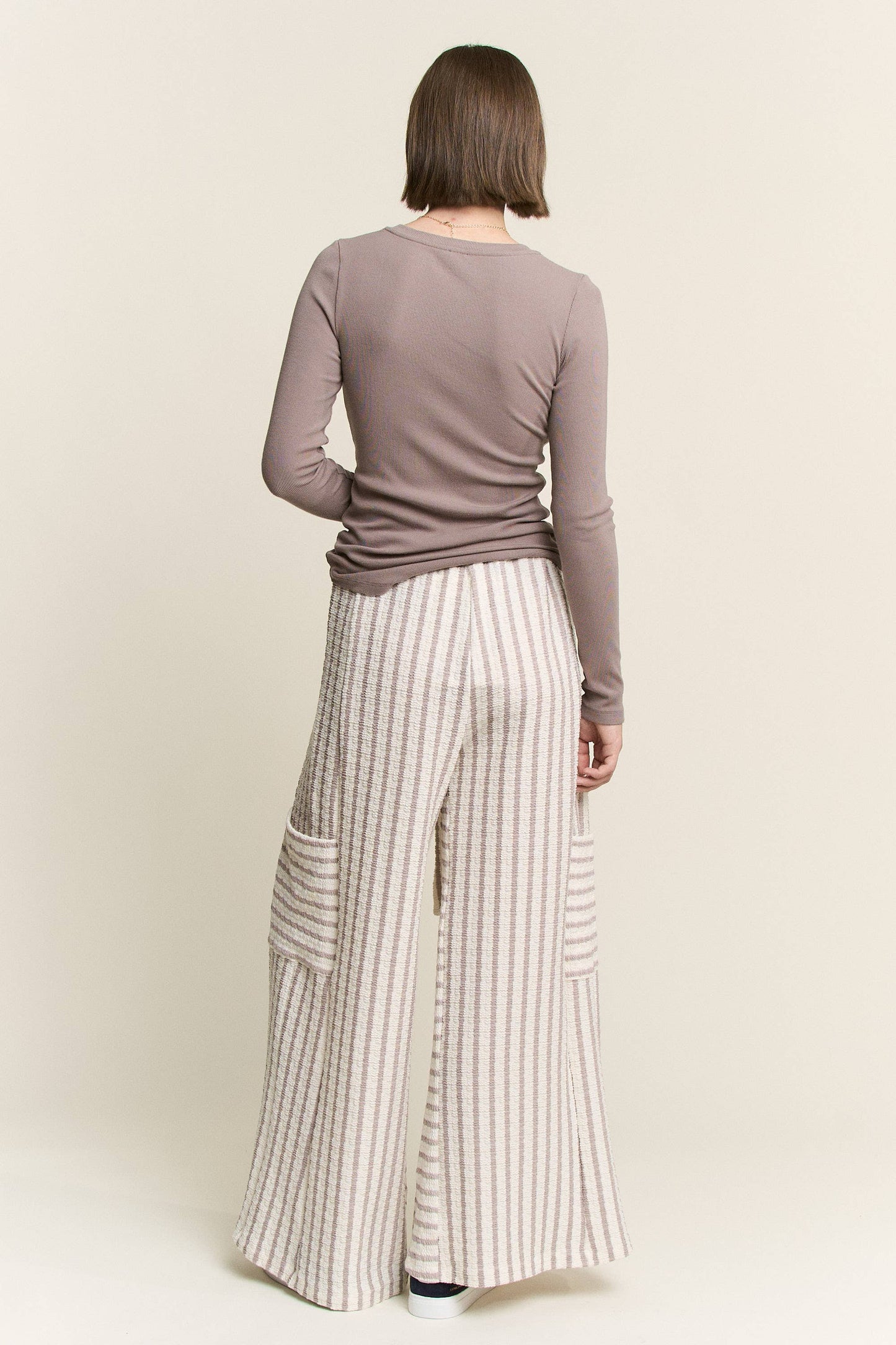 STRIPE WIDE LEG PANTS