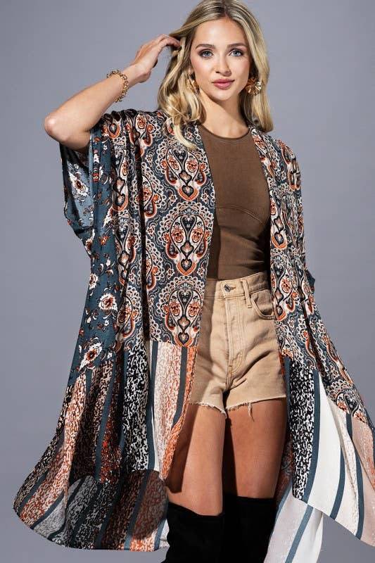 Vintage Inspired Paisley Kimono