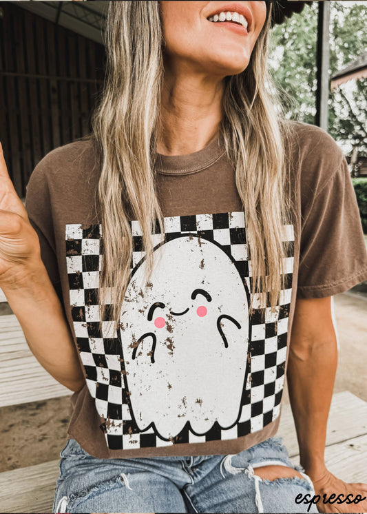 Checkered Ghost Tee *10 Colors (S-3X)