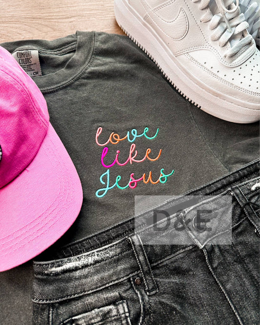 Love Like Jesus Embroidery Graphic Tee