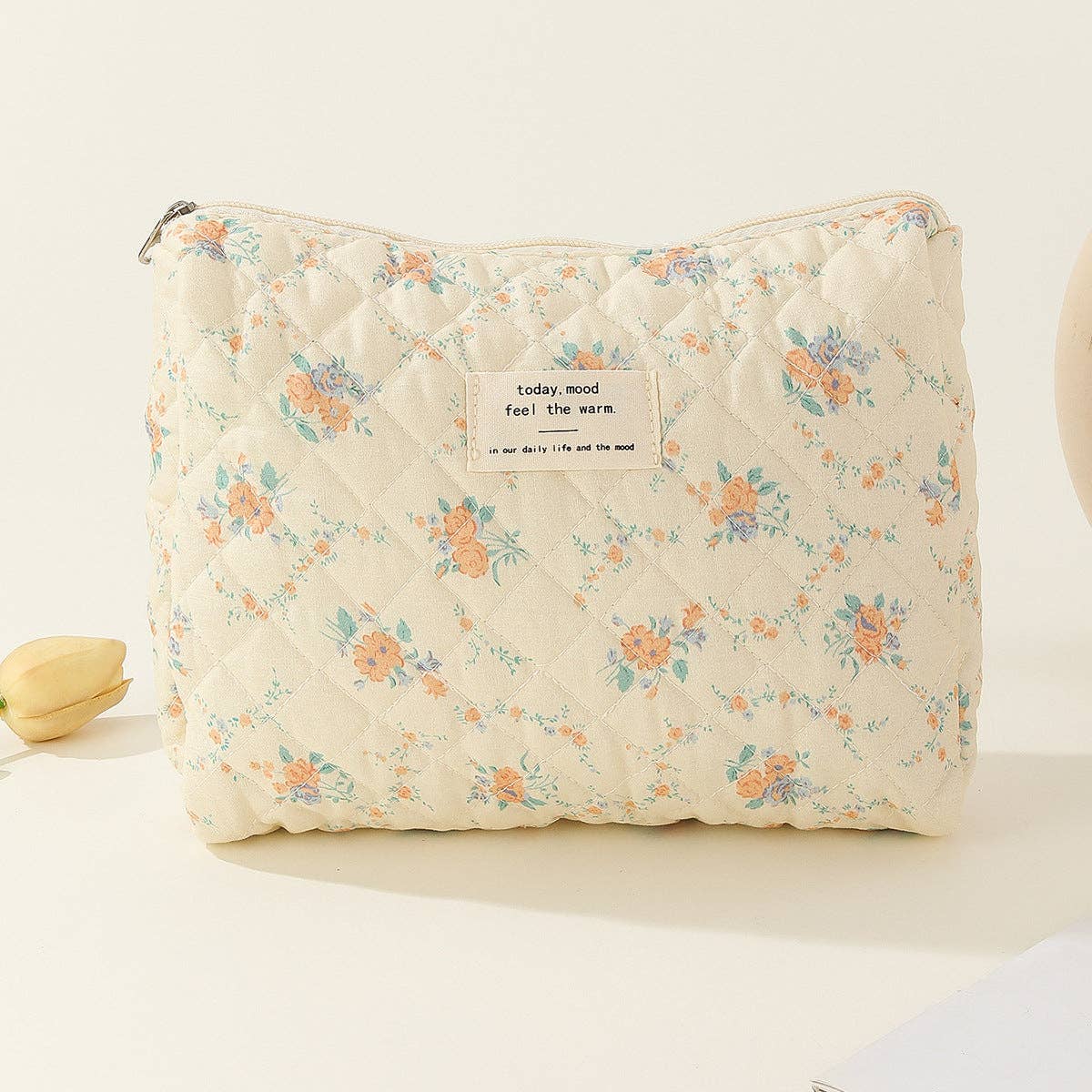 Midi Floral Print Quilted Make Up Bag DPB0118