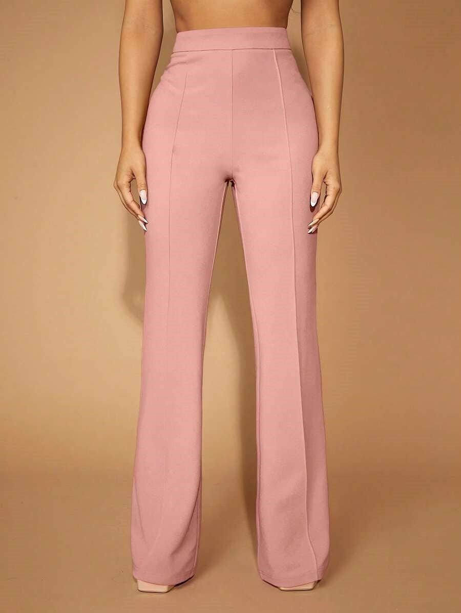 High Waist Straight Leg Pants | Women's Work Trousers