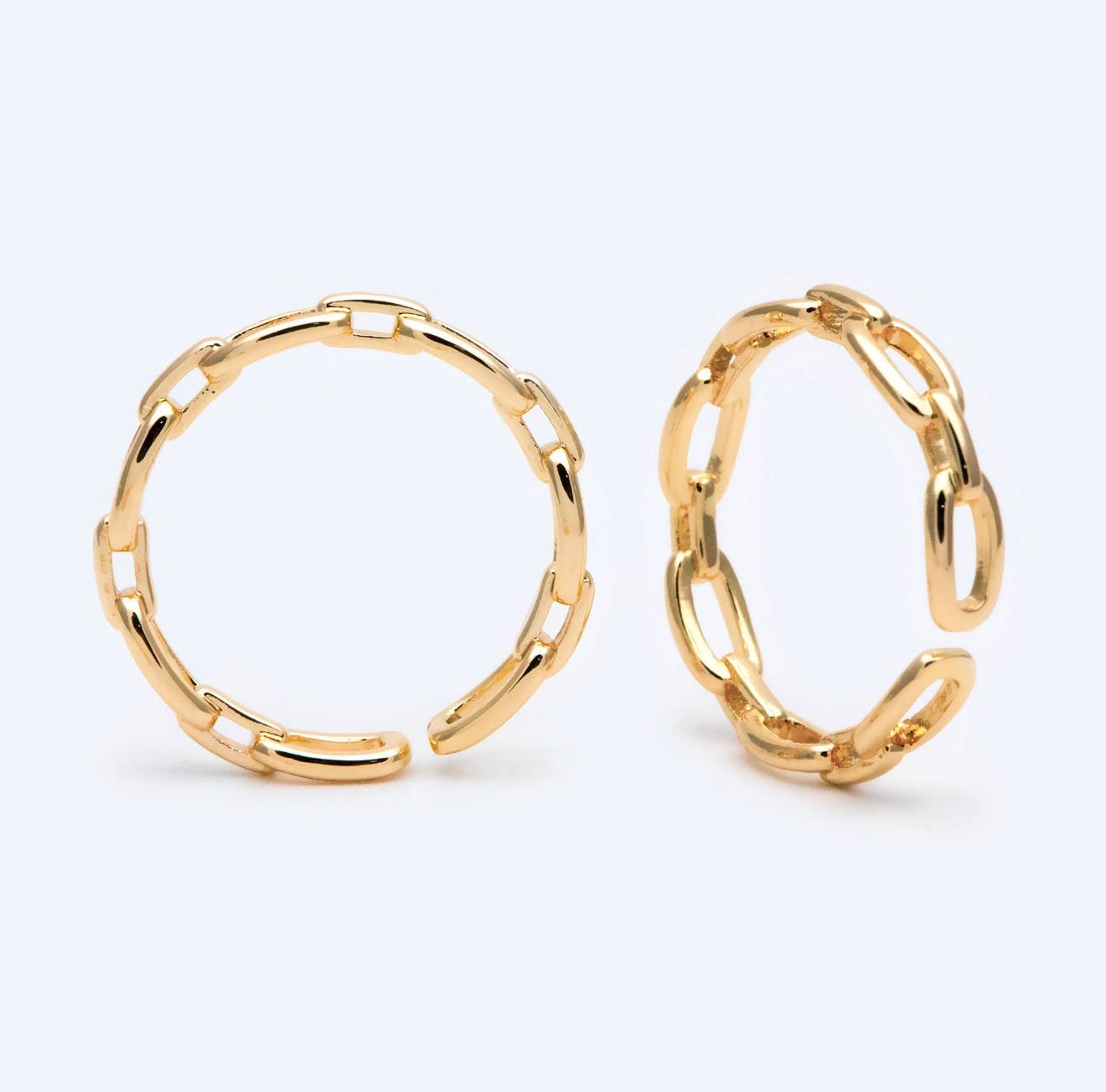 Honey ring | gold chain link adjustable | gold plated