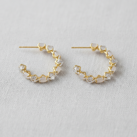 Gold Plated Geometric Hoop Earrings