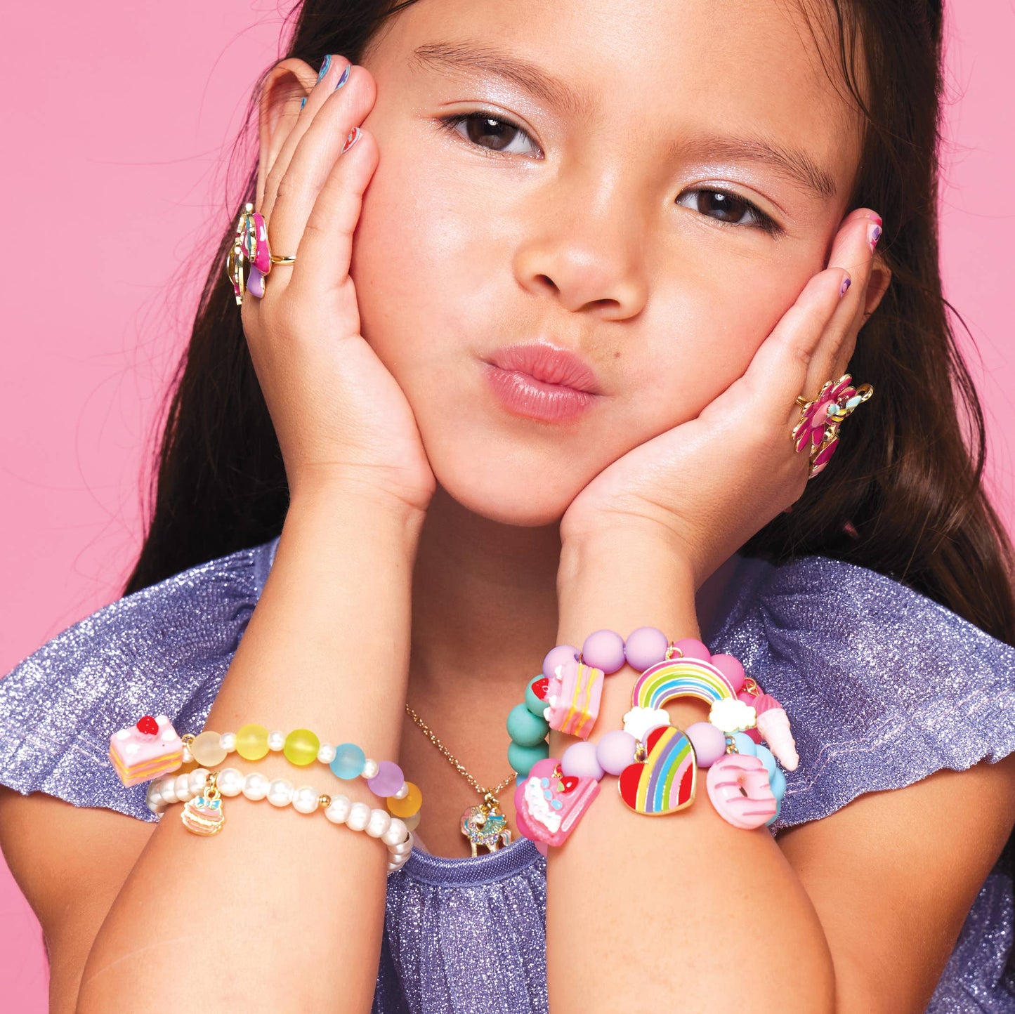 Charming Whimsy Bracelet | Rainbow Heart