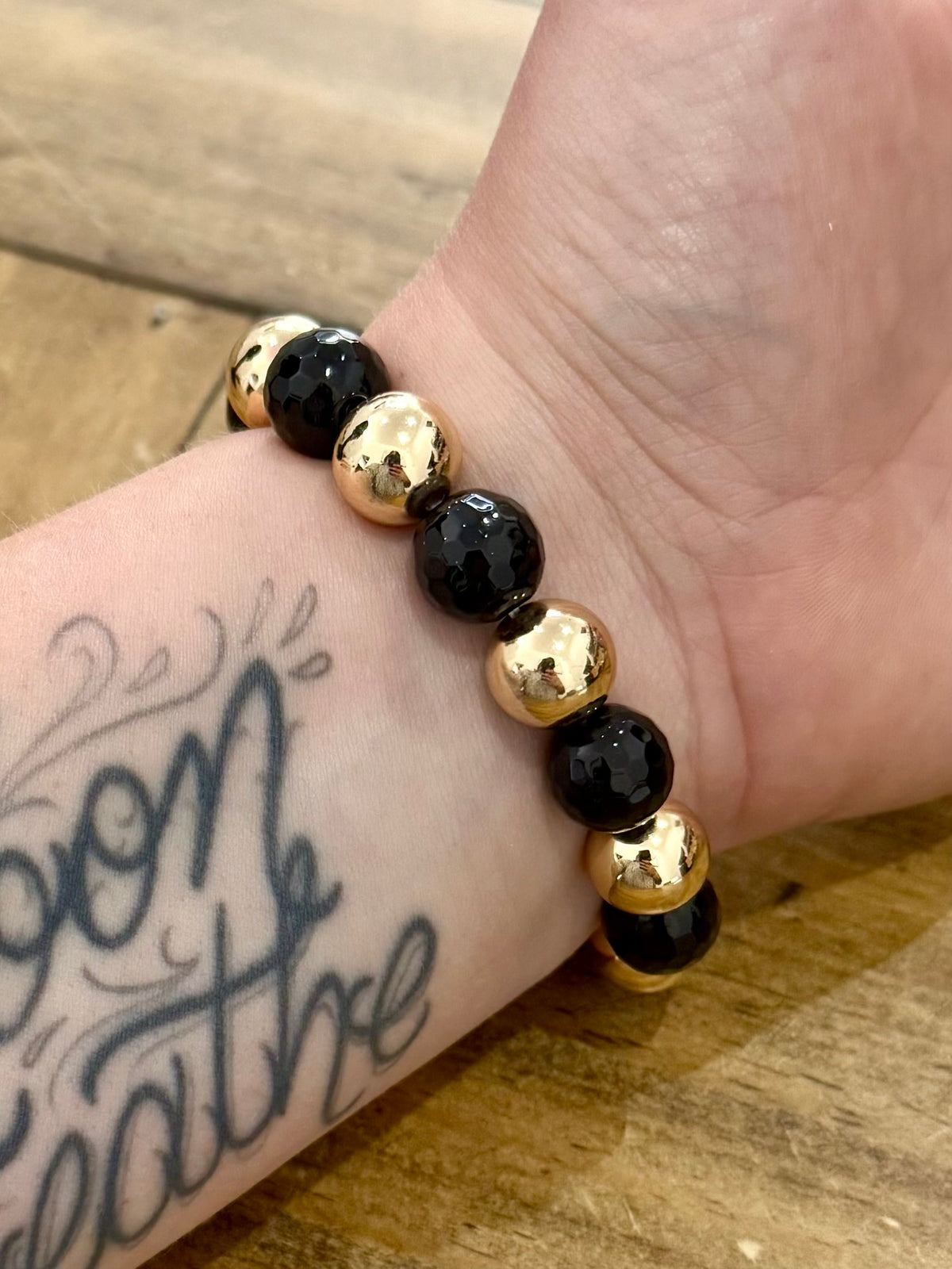 Medium Black & Gold Bracelet