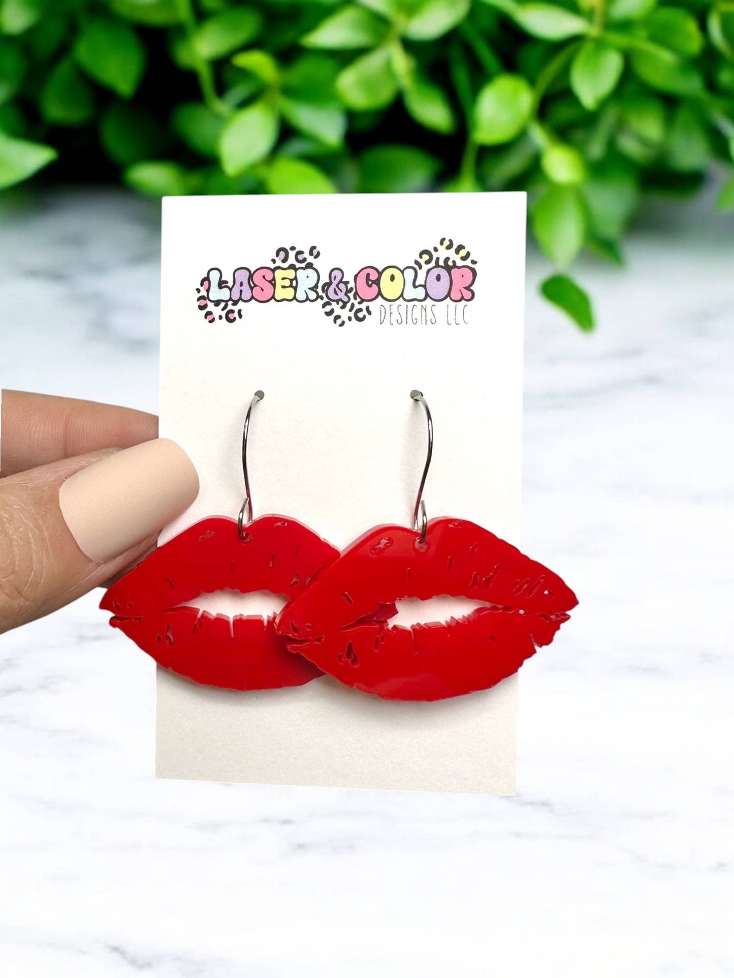 Valentine's Day Earrings, Kiss Earrings, Lips Earrings
