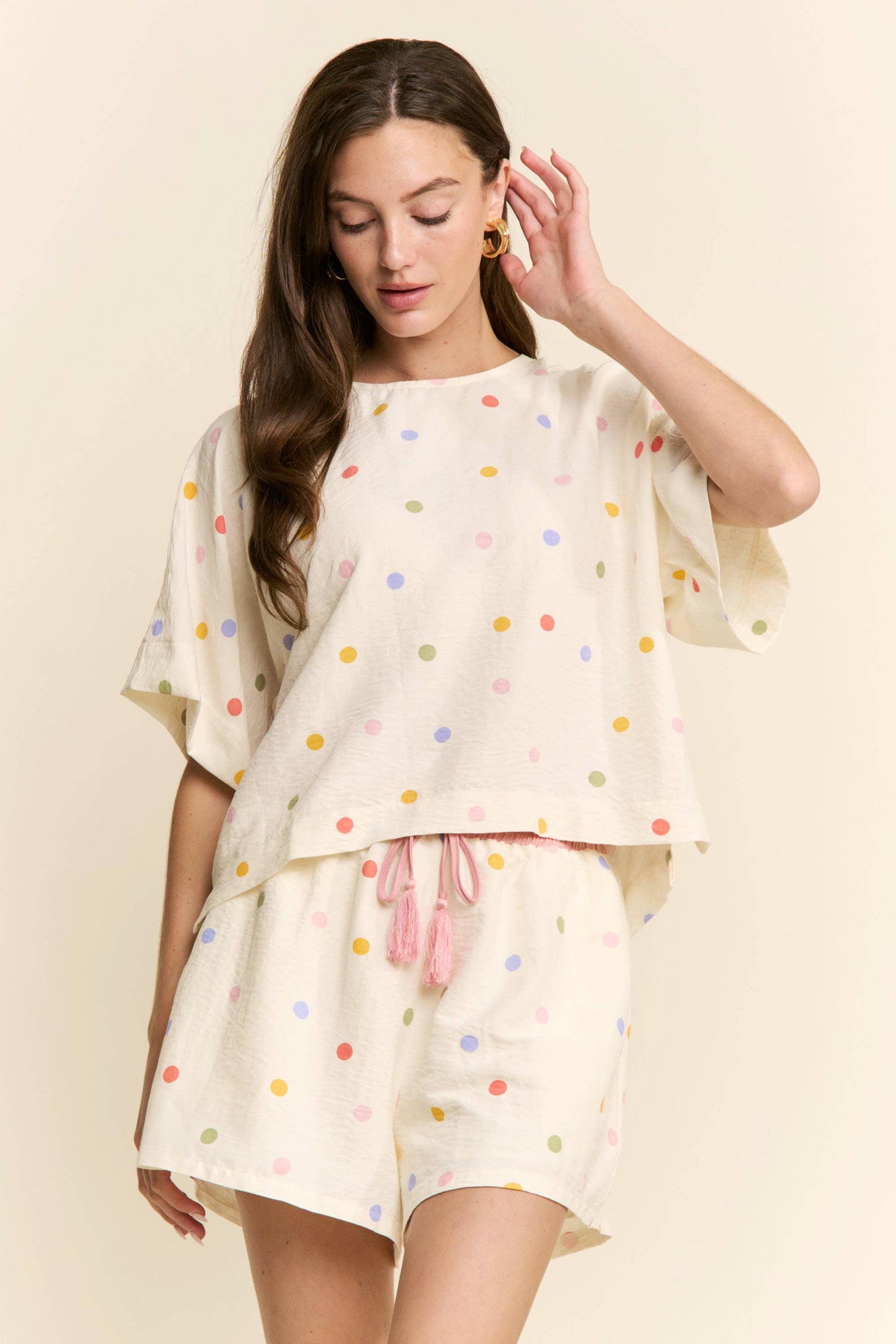 MULTICOLOR POLKADOT 2 PC SET