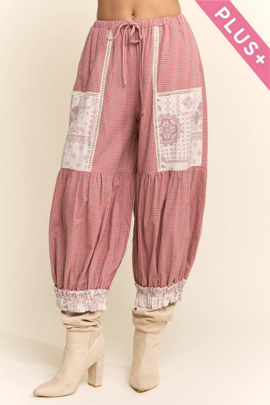 CONTRAST PATCHWORK BLOOMER PANTS