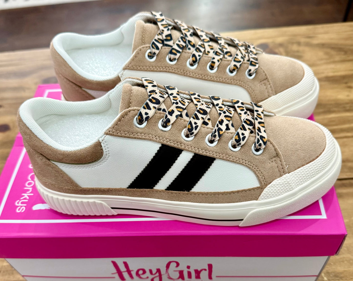 That’s Her- Sand,White & Black sneakers