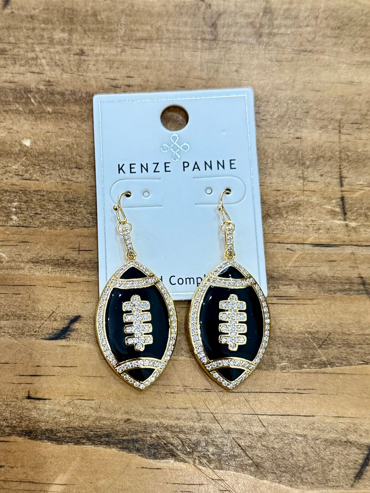 Black & Gold Football Earrings