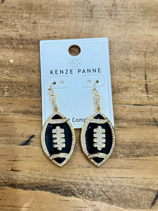 Black & Gold Football Earrings