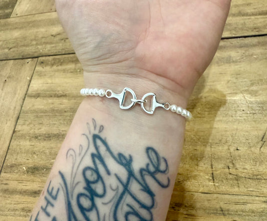 Pearl Horse Bit Bracelet