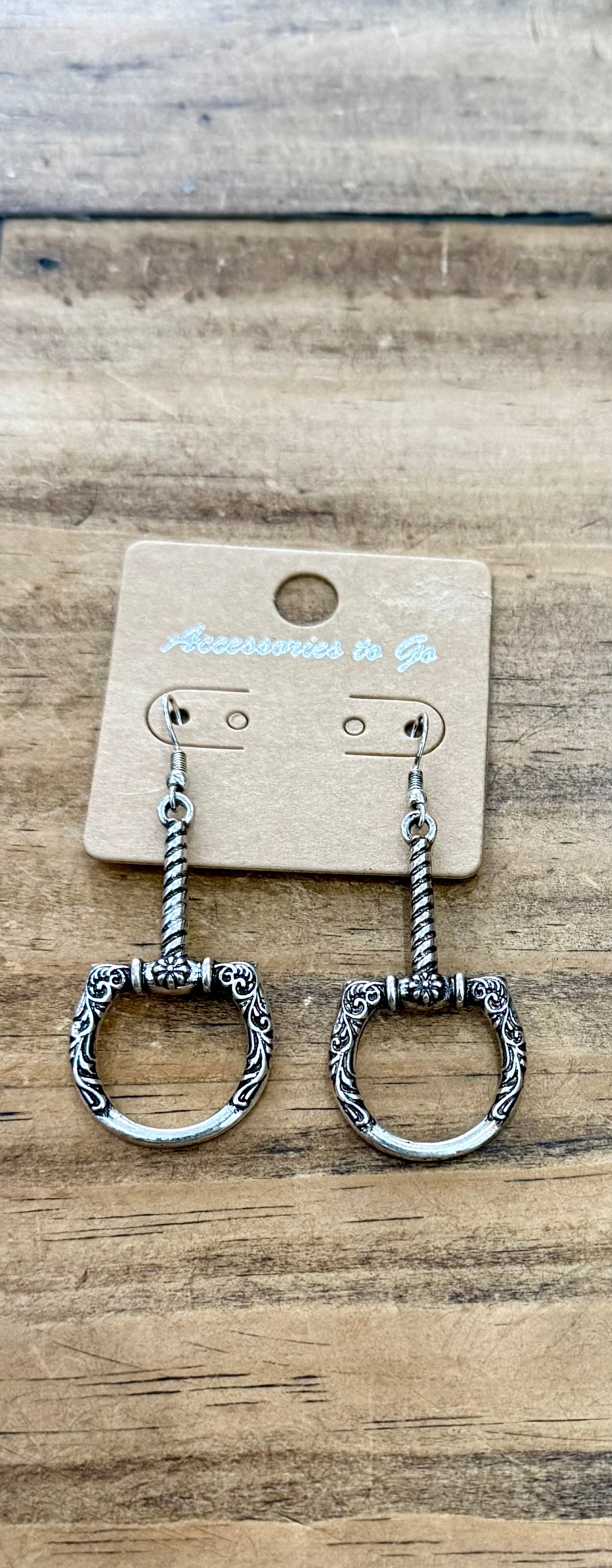 Fancy horse bit earrings
