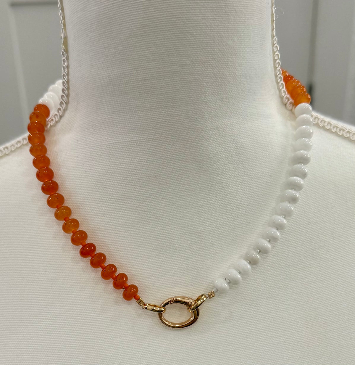 Glass Bead Necklace with Clasp