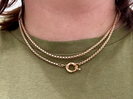 Double Chain Circle Necklace
