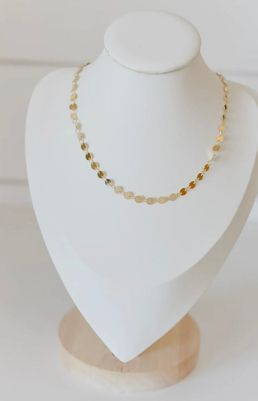 Beckett disc necklace | gold