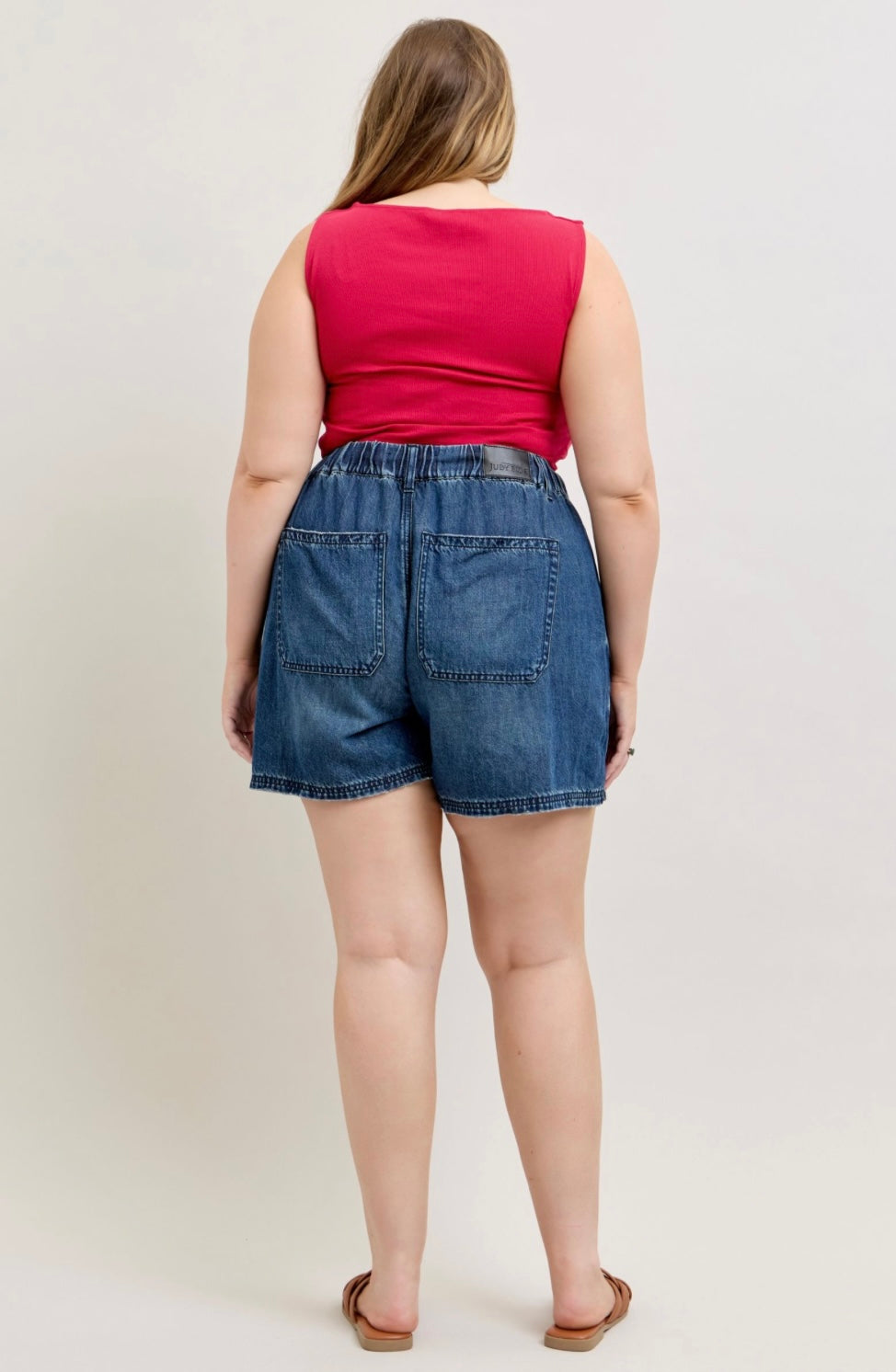 Dark Wash Judy Blue Tie Shorts JB150353 DK