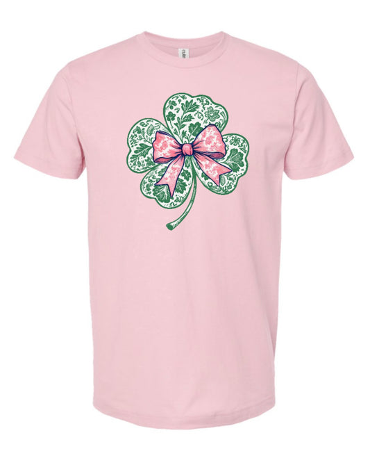 Pink Bow Shamrock T-Shirt