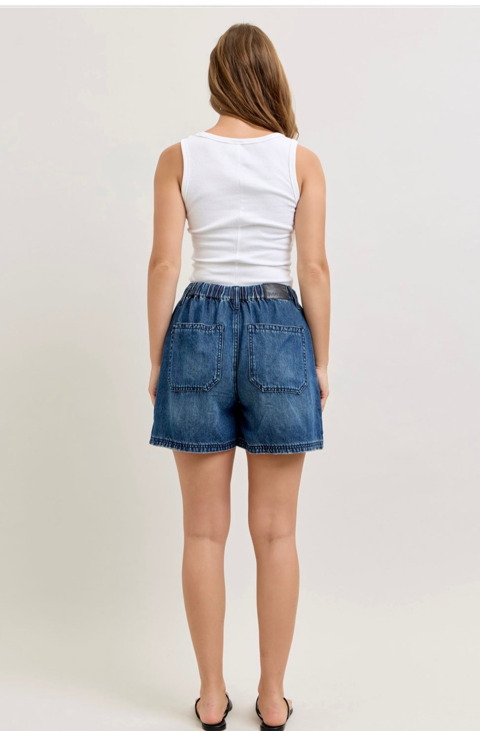 Dark Wash Judy Blue Tie Shorts JB150353 DK