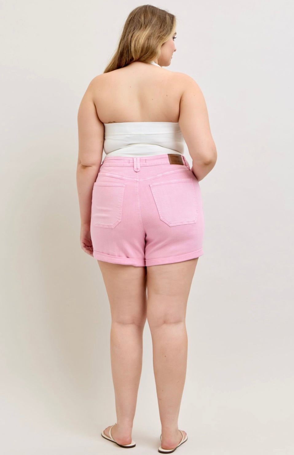 Light Pink HW Judy Blue Shorts