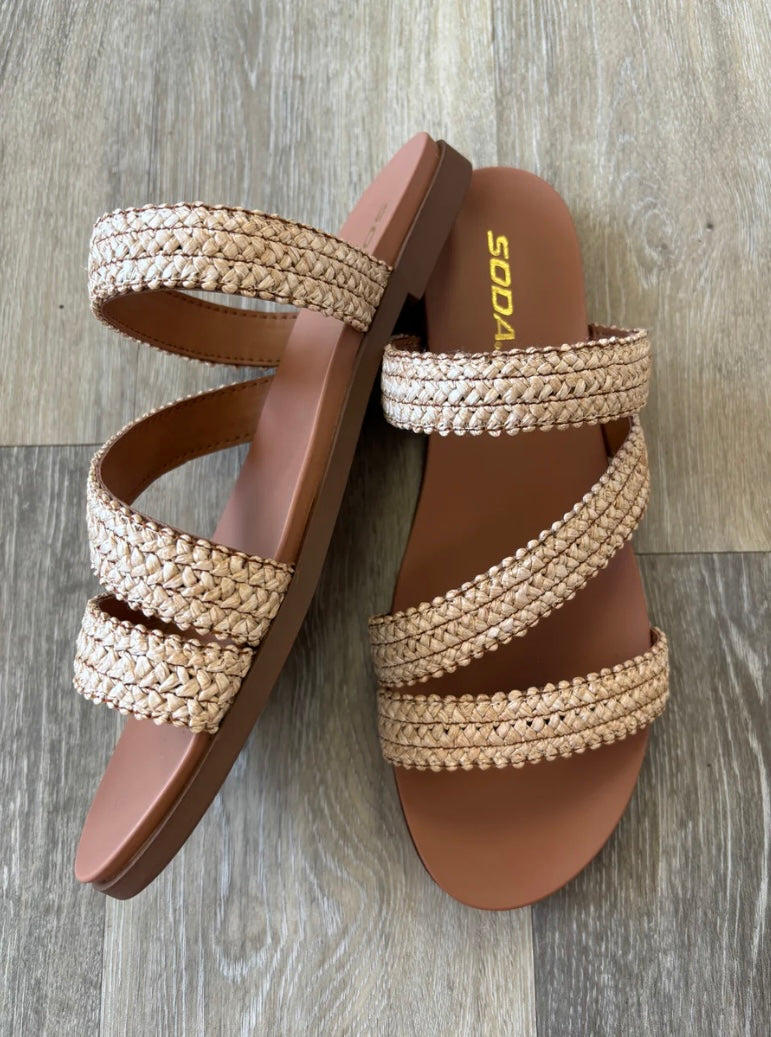 Tan 3 Strap Sandals