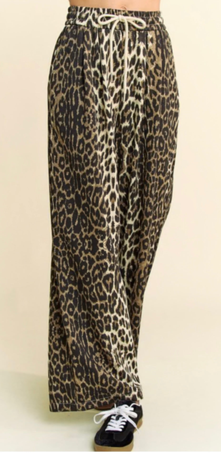 Leopard wide leg joggers
