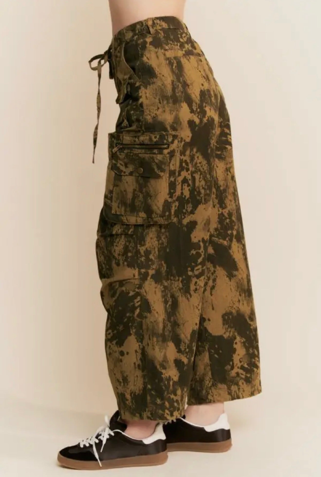 Washed effect cargo pants